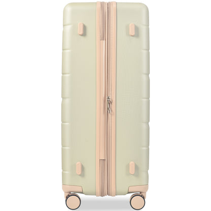 Luggage Sets 3 Piece Suitcase Set 20/24/28,Carry on Luggage Airline Approved,Hard Case with Spinner Wheels,Golden Green