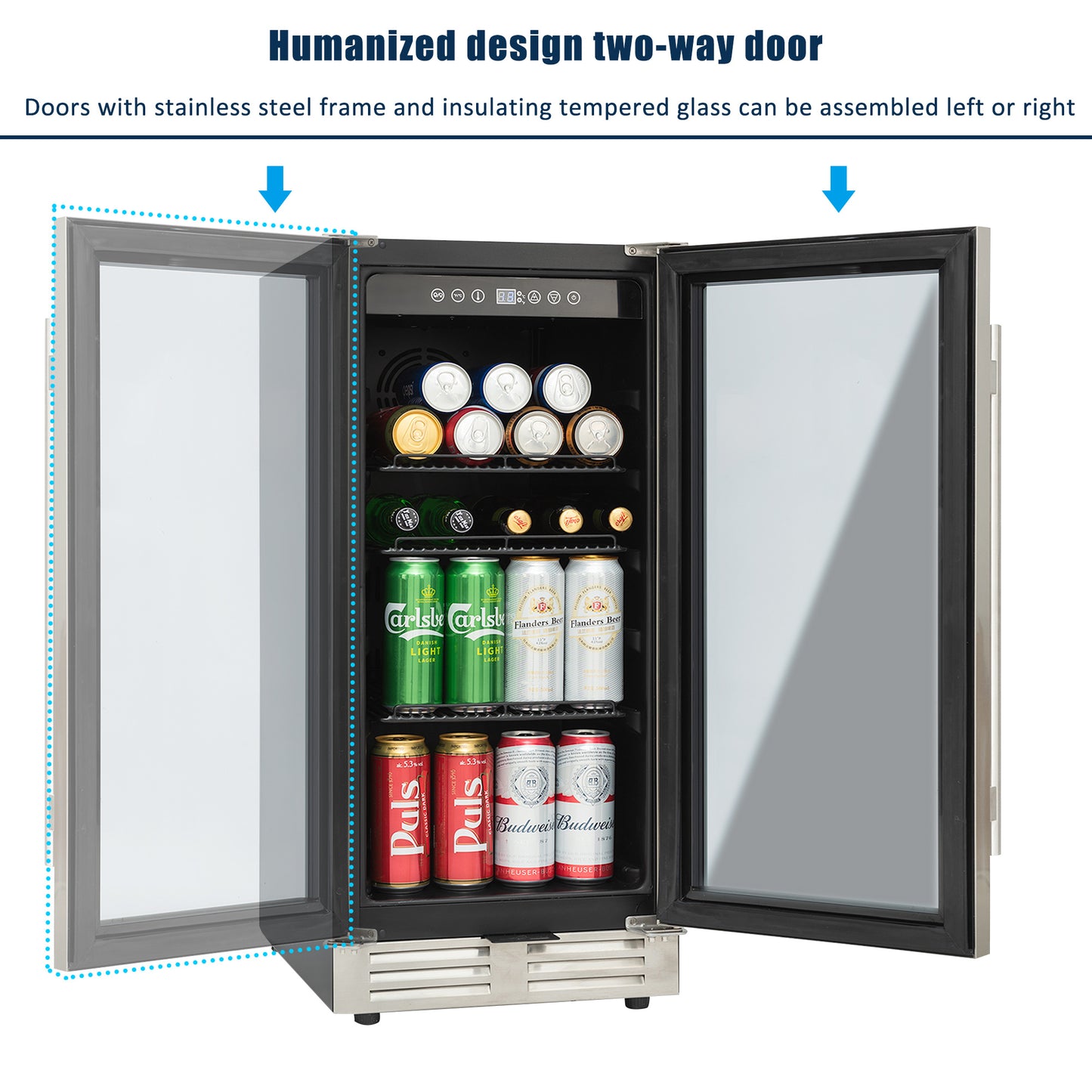 Built-in and Freestanding 15" Mini Beverage Refrigerator/Wine Cabinet