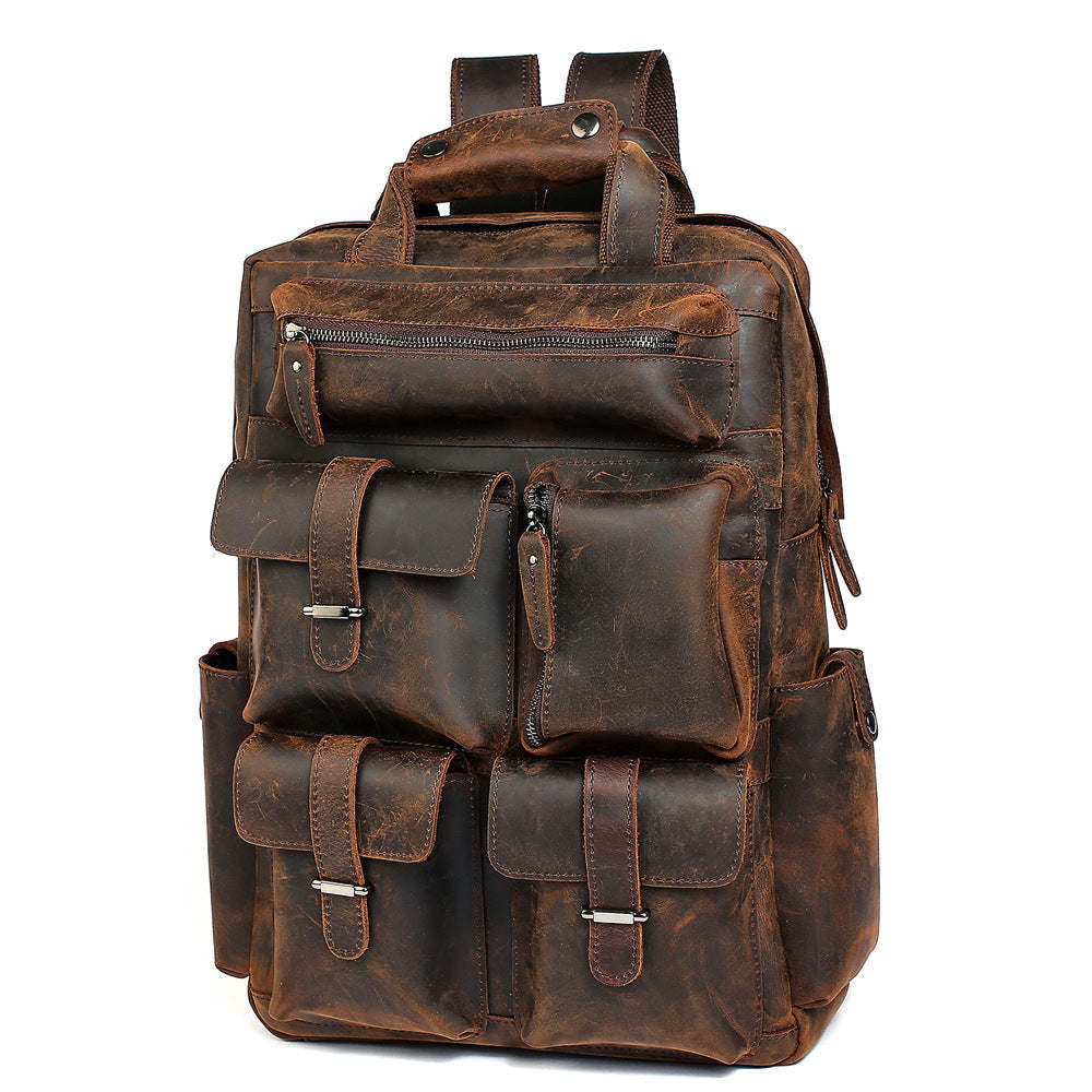 Leather Men's Retro Travel Backpack