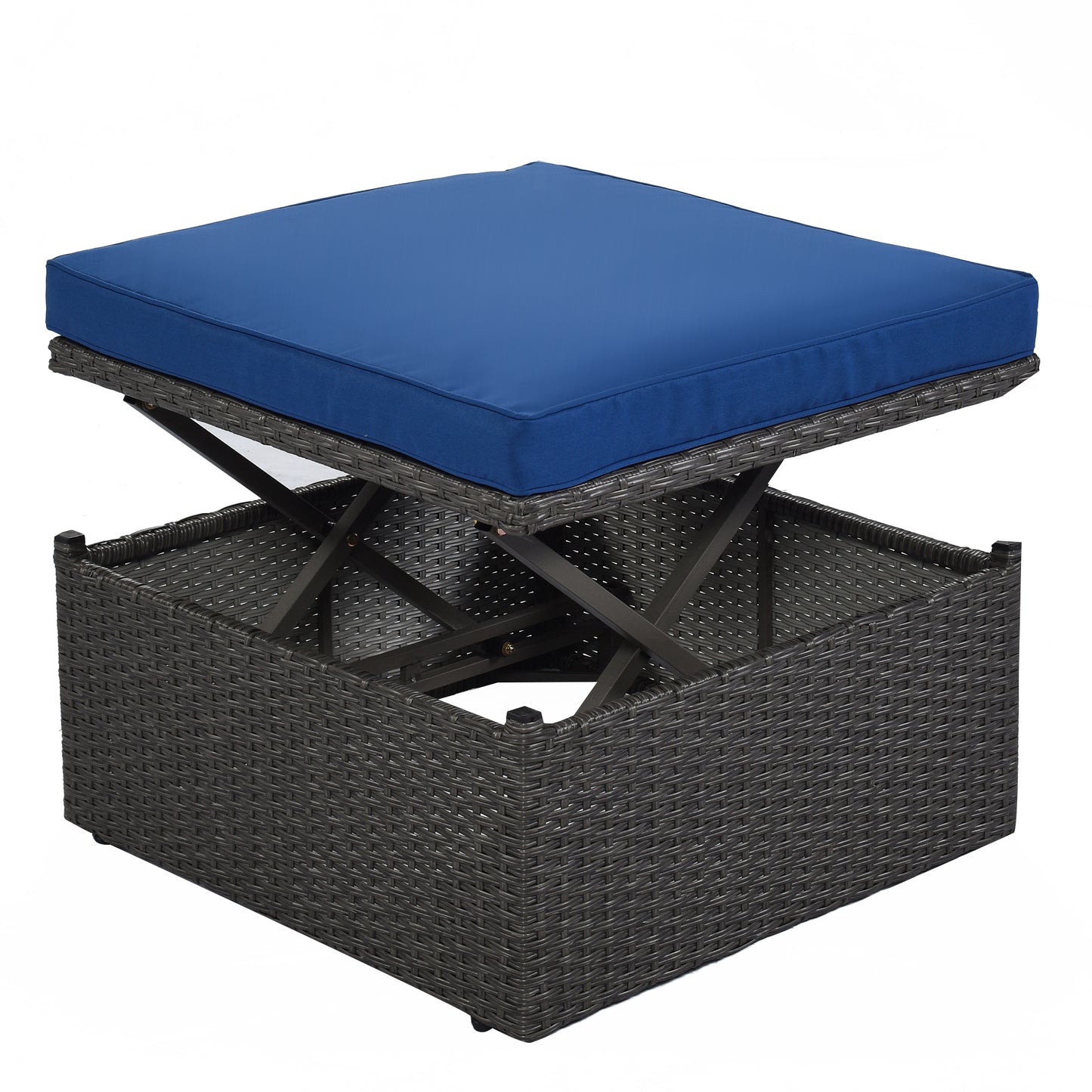 Outdoor Patio Rectangle Daybed with Retractable Canopy