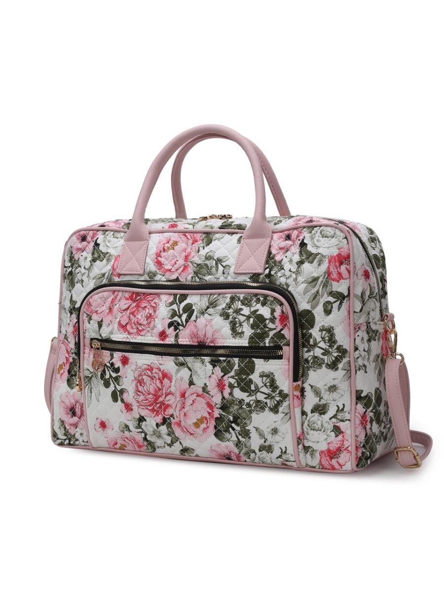 Jayla Quilted Cotton Botanical Pattern Women Duffle Bag