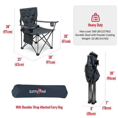 Oversized Folding Camping Chair, Supports 300 LBS