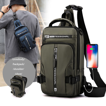 Crossbody Men Multifunctional Shoulder / Chest Backpack