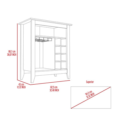 New Canaan 6-Bottle 1-Drawer 1-Shelf Bar Cabinet Black