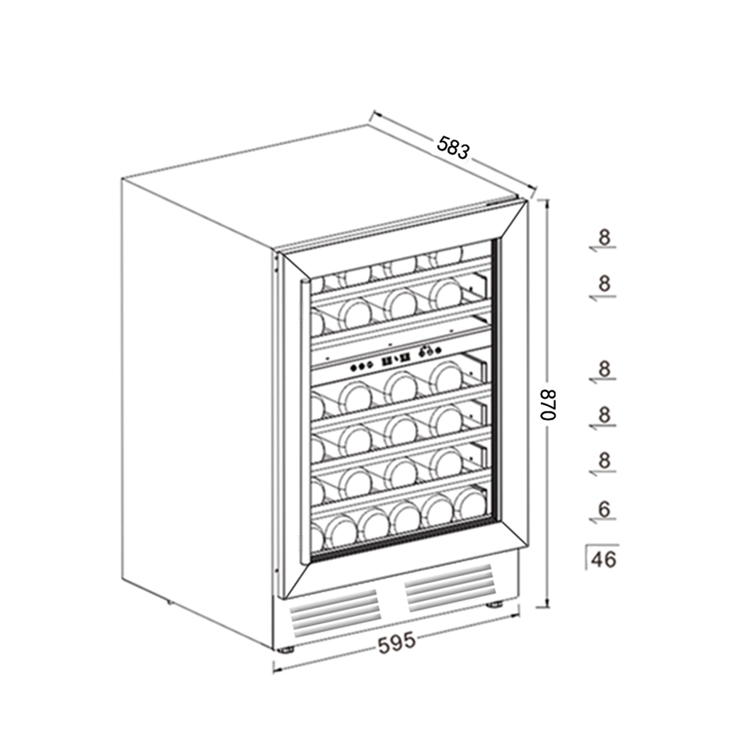 SOTOLA 24" 46 Bottle Wine Cooler Refrigerator