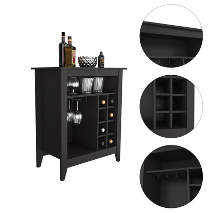 New Canaan 6-Bottle 1-Drawer 1-Shelf Bar Cabinet Black