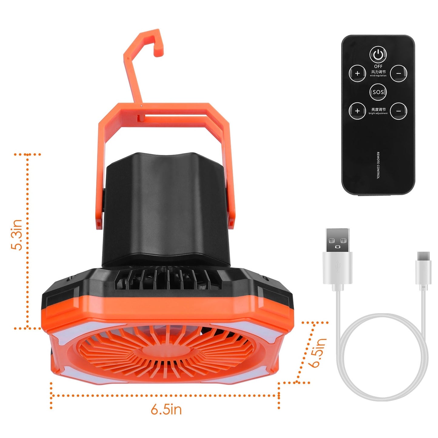 Rechargeable Portable Camping Lantern Fan