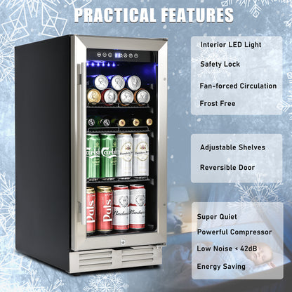 Built-in and Freestanding 15" Mini Beverage Refrigerator/Wine Cabinet