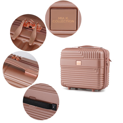 MKF Collection Mykonos Luggage Set- Extra Large Check-in, Large Check-in, Medium Carry-on, and Small Cosmetic Case by Mia K