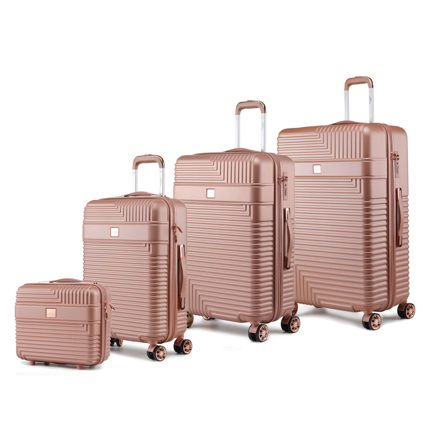 MKF Collection Mykonos Luggage Set- Extra Large Check-in, Large Check-in, Medium Carry-on, and Small Cosmetic Case by Mia K