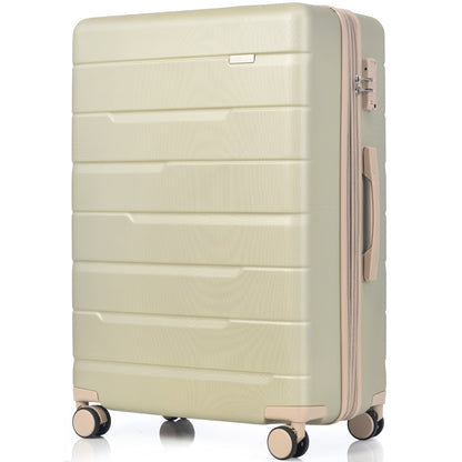 Luggage Sets 3 Piece Suitcase Set 20/24/28,Carry on Luggage Airline Approved,Hard Case with Spinner Wheels,Golden Green