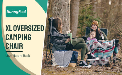 Oversized Folding Camping Chair, Supports 300 LBS