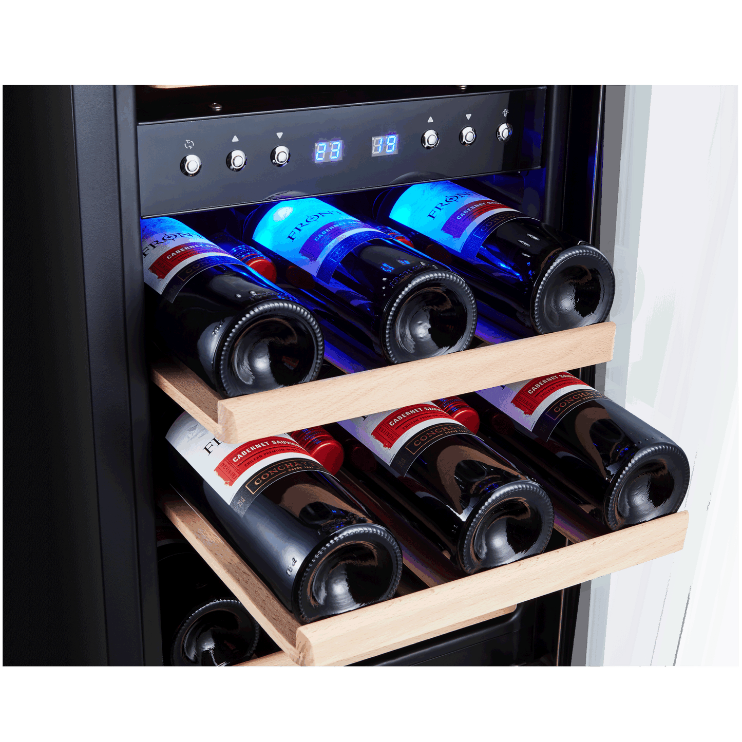 30 Bottles/15 Inch Dual Zone Low Noise Wine Cooler Refrigerator