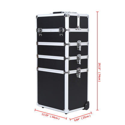 4 in 1 Universal Large Aluminum Frame Beauty and Cosmetics Rolling Case