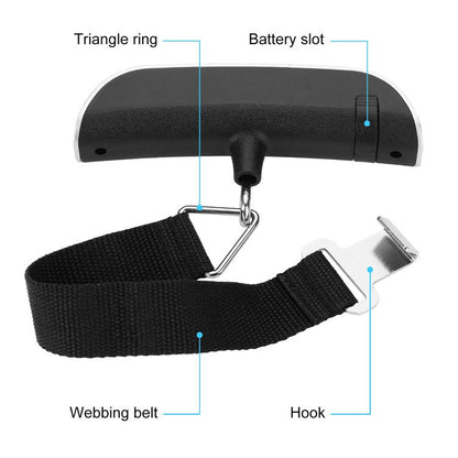 Digital Luggage Scale with Hook; 110 Lb Capacity;  Battery Included