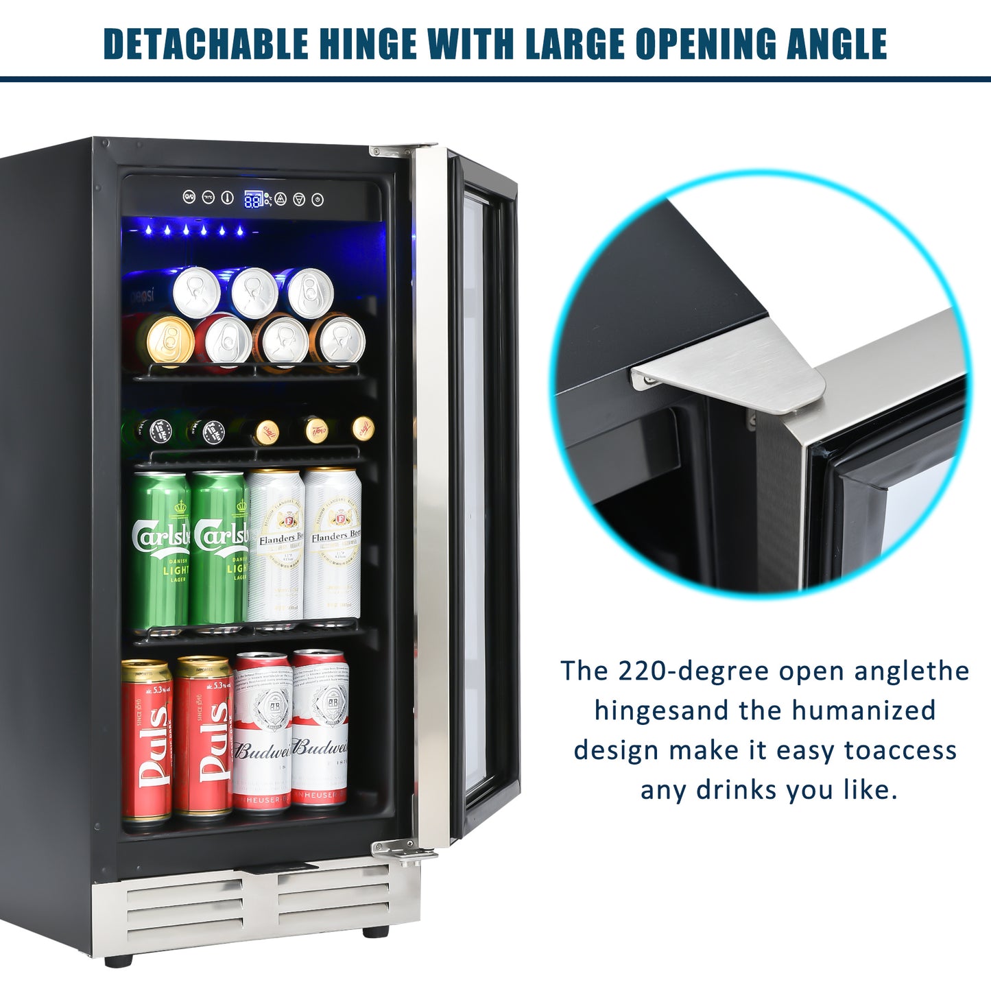 Built-in and Freestanding 15" Mini Beverage Refrigerator/Wine Cabinet