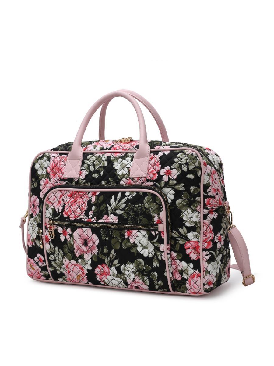 Jayla Quilted Cotton Botanical Pattern Women Duffle Bag