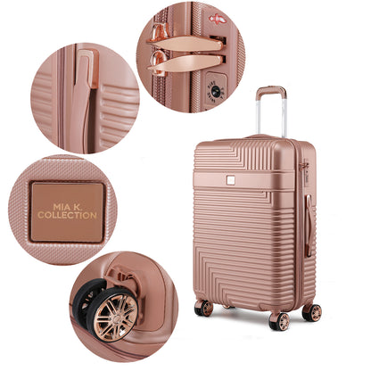 MKF Collection Mykonos Luggage Set- Extra Large Check-in, Large Check-in, Medium Carry-on, and Small Cosmetic Case by Mia K