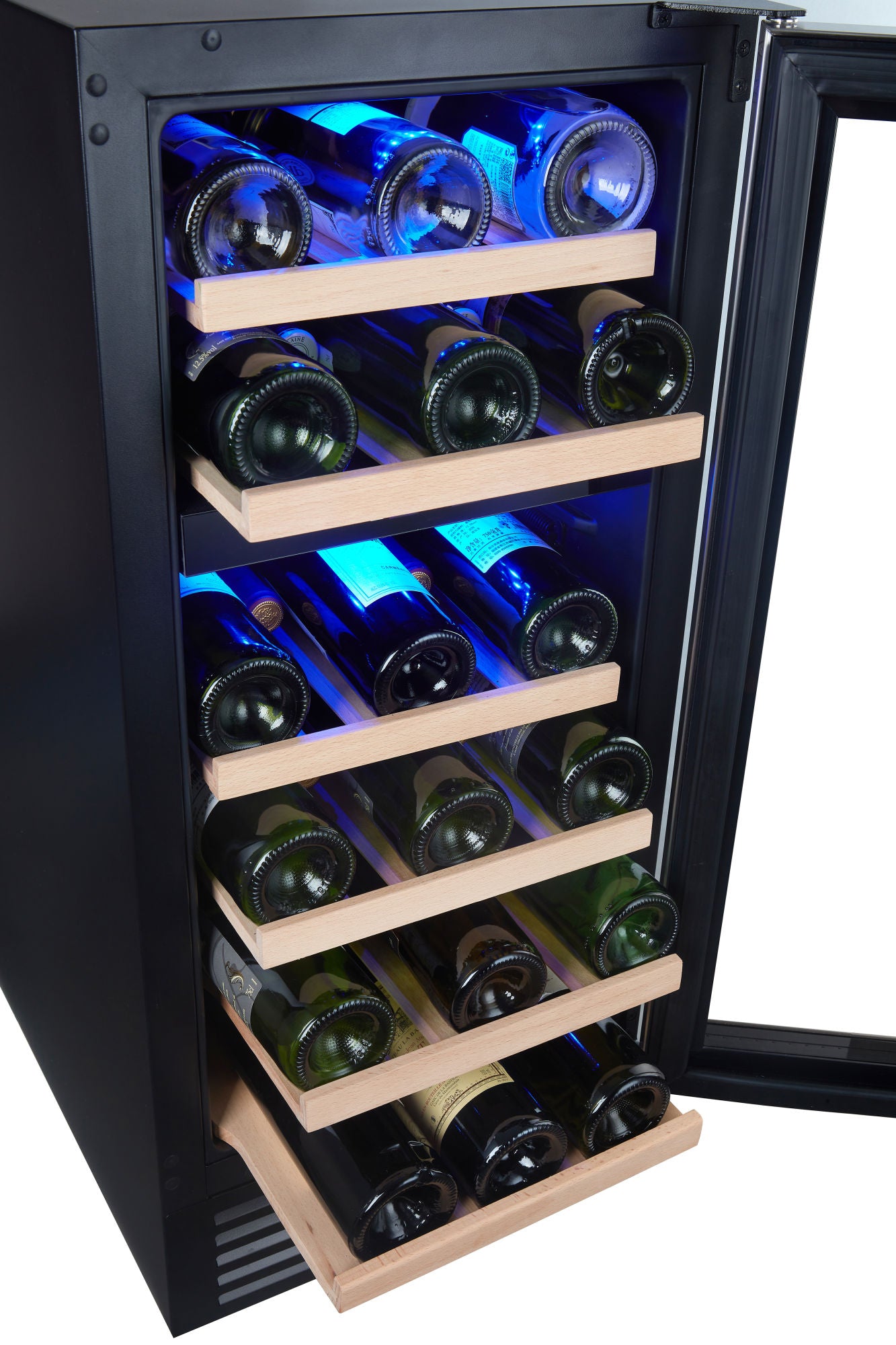 28 Bottle Wine Chiller Low Noise,   Stainless Steel