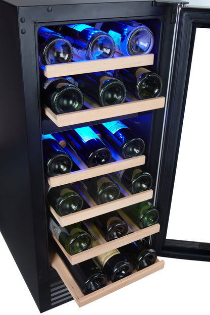 28 Bottle Wine Chiller Low Noise,   Stainless Steel