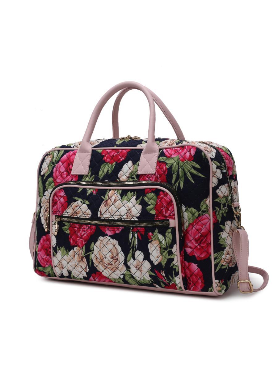 Jayla Quilted Cotton Botanical Pattern Women Duffle Bag