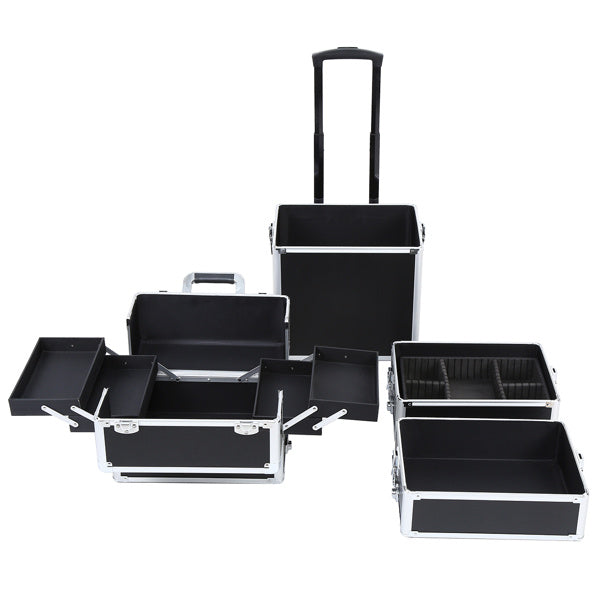 4 in 1 Universal Large Aluminum Frame Beauty and Cosmetics Rolling Case