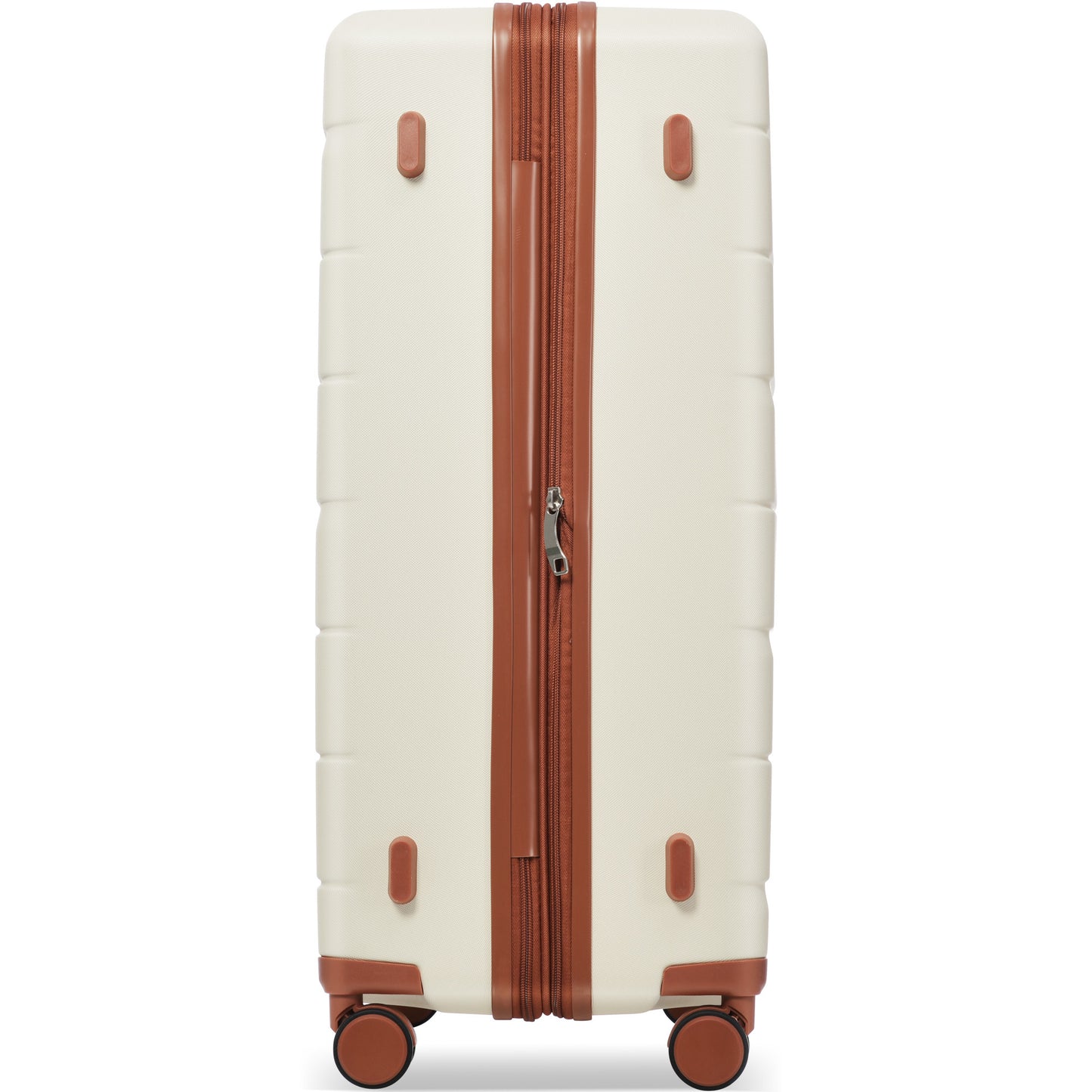 Luggage Sets 3 Piece Suitcase Set 20/24/28,Carry on Luggage Airline Approved,Hard Case with Spinner Wheels, Beige and Brown