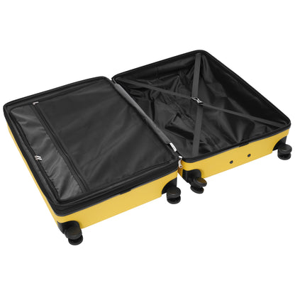 Luggage Sets 3 Piece Suitcase Set 20/24/28,Carry on Luggage Airline Approved,Hard Case with Spinner Wheels, Yellow and Black