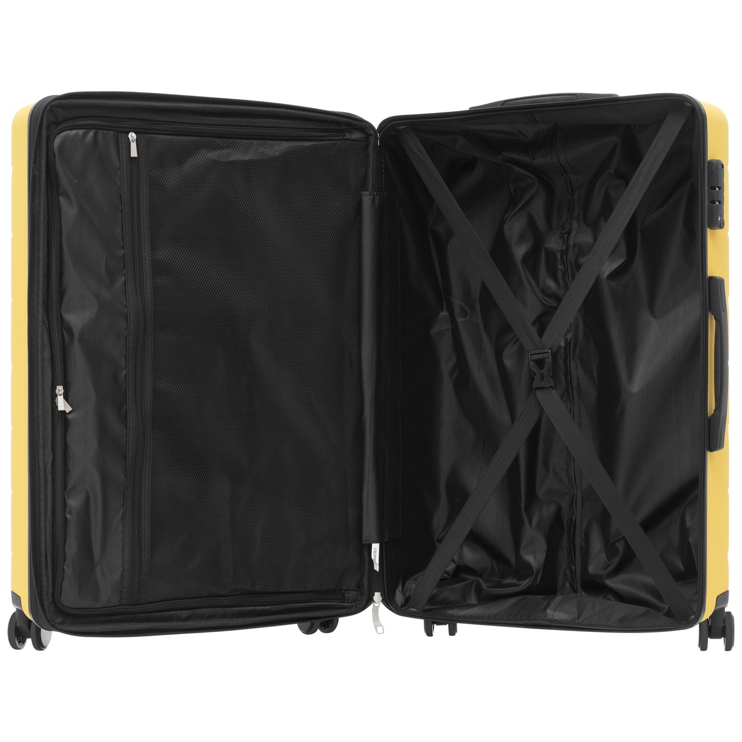 Luggage Sets 3 Piece Suitcase Set 20/24/28,Carry on Luggage Airline Approved,Hard Case with Spinner Wheels, Yellow and Black