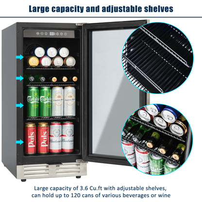 Built-in and Freestanding 15" Mini Beverage Refrigerator/Wine Cabinet