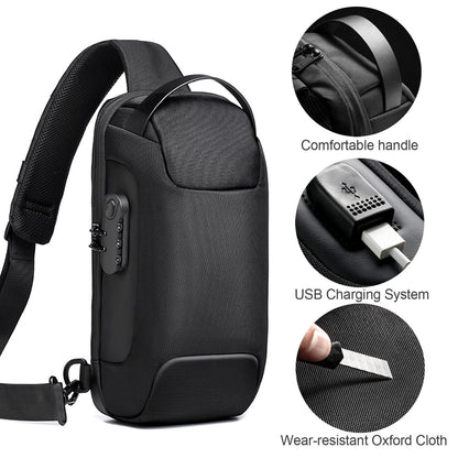 Anti Theft Crossbody Backpack w USB Charge Port