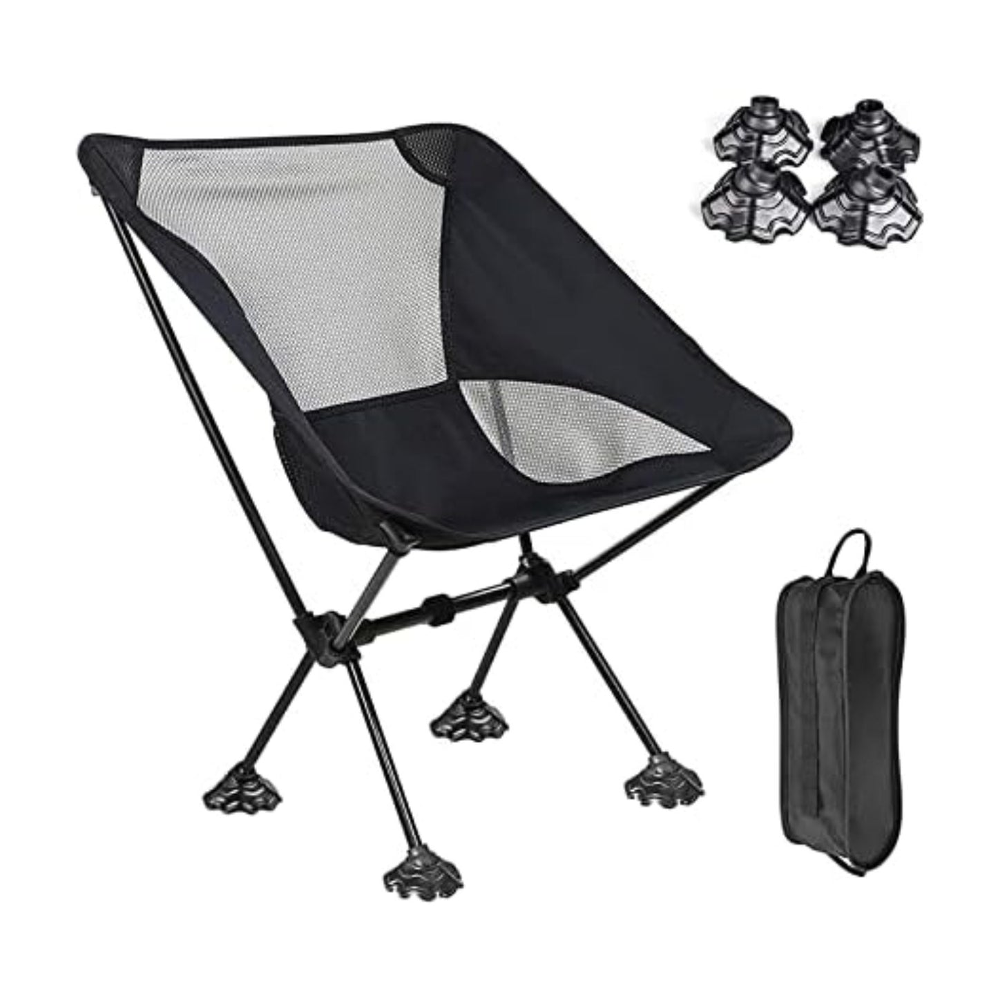 Portable Camping Chair With Anti-Slip Large Feet, Capacity 220 Lbs