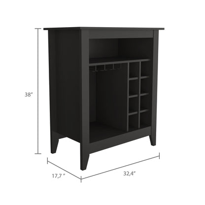 New Canaan 6-Bottle 1-Drawer 1-Shelf Bar Cabinet Black