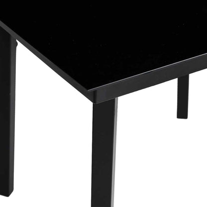 Patio Dining Table Black 31.5"x31.5"x29.1" Steel and Glass