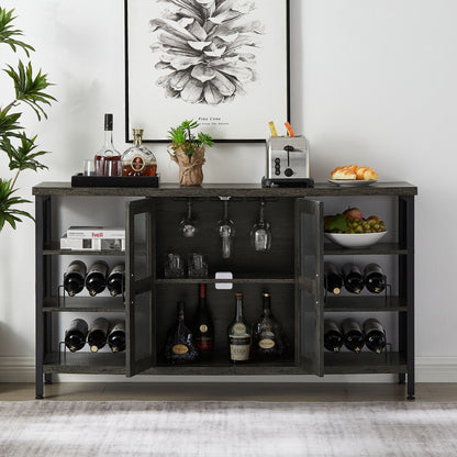 Industrial Wine Bar Cabinet