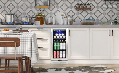 Built-in and Freestanding 15" Mini Beverage Refrigerator/Wine Cabinet