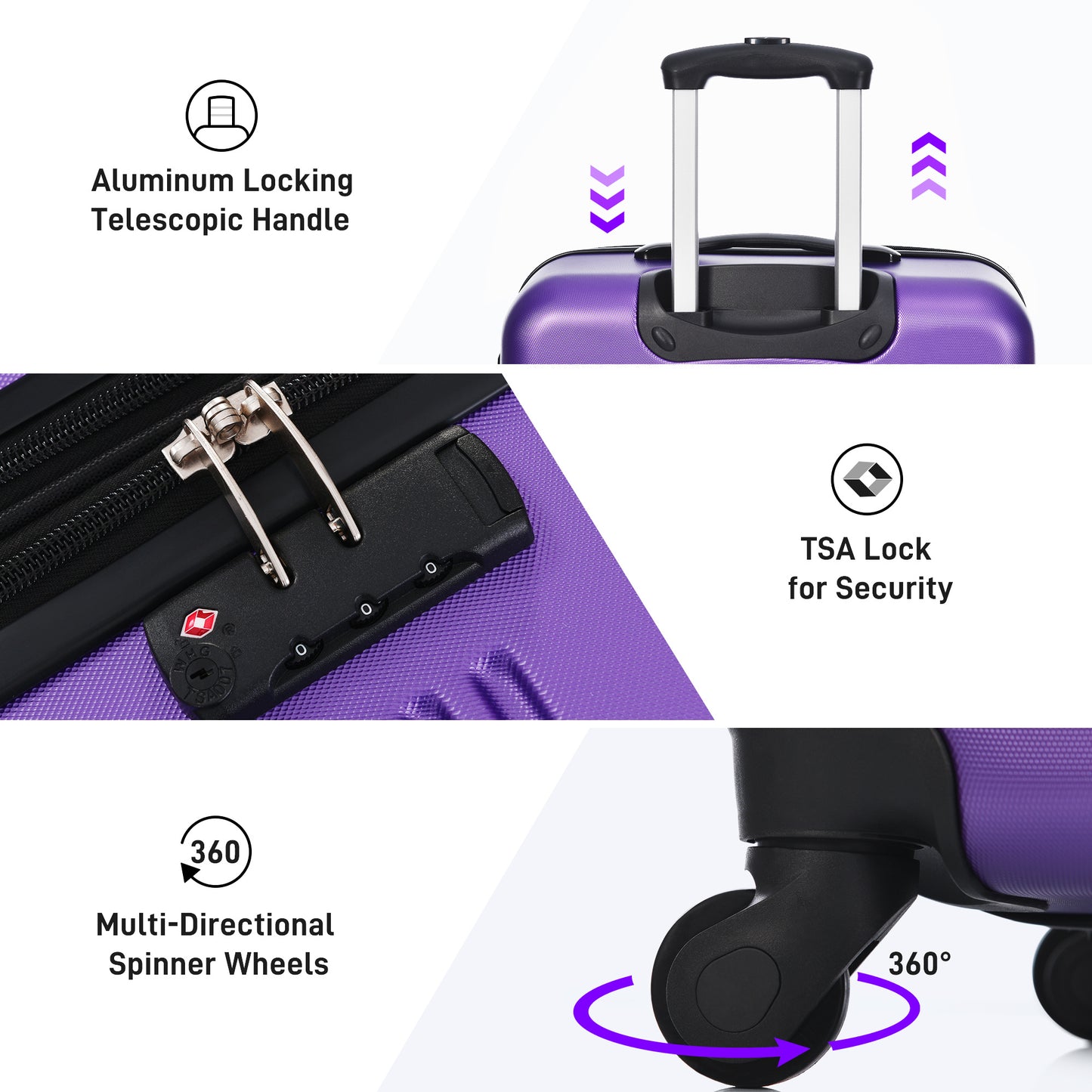 Luggage Sets of 2 Piece Carry on Suitcase Airline Approved,Hard Case Expandable Spinner Wheels