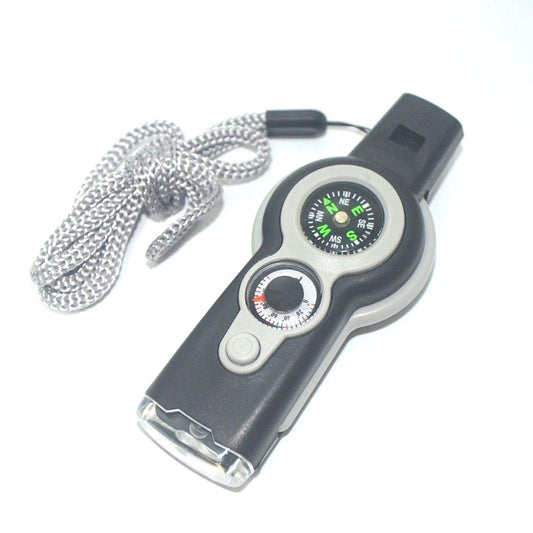 7 In 1 Military Survival Whistle; Multi-function Emergency Life Saving Tool