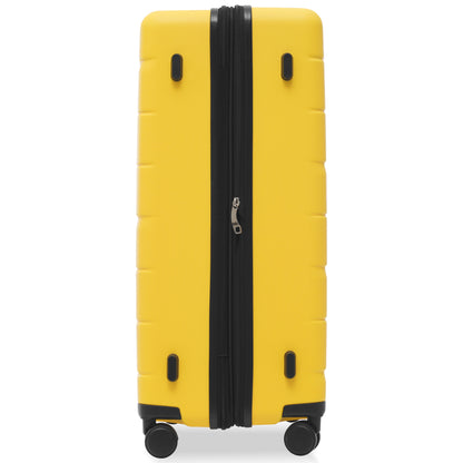 Luggage Sets 3 Piece Suitcase Set 20/24/28,Carry on Luggage Airline Approved,Hard Case with Spinner Wheels, Yellow and Black