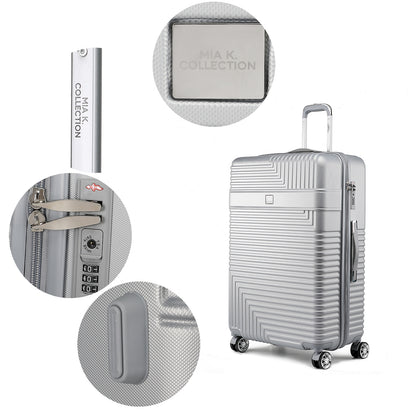 MKF Collection Mykonos Luggage Set- Extra Large Check-in, Large Check-in, Medium Carry-on, and Small Cosmetic Case by Mia K