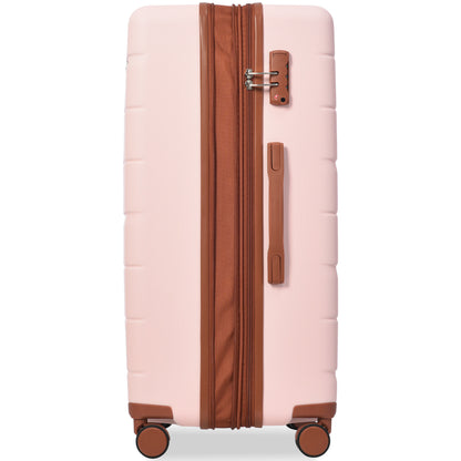 Luggage Sets 3 Piece Suitcase Set 20/24/28,Carry on Luggage Airline Approved,Hard Case with Spinner Wheels, Pink