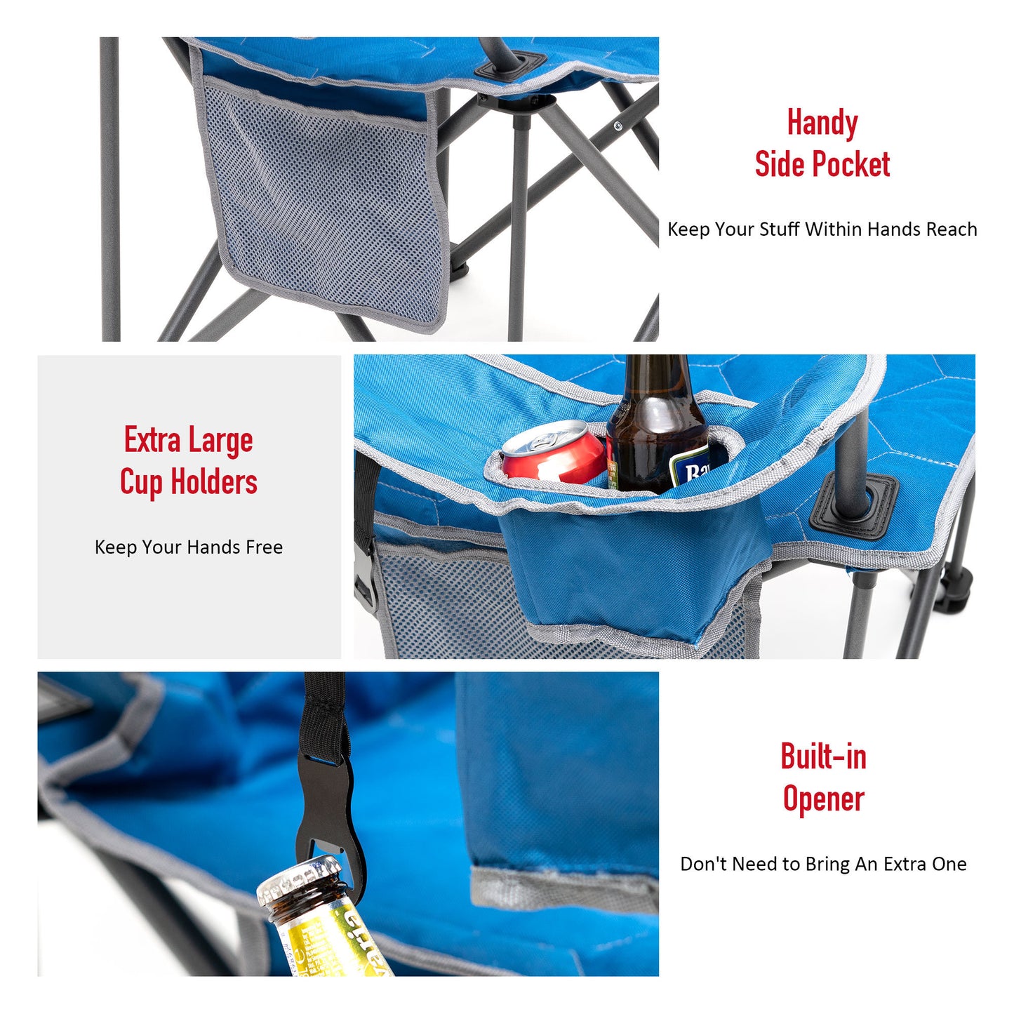 Oversized Folding Camping Chair, Supports 300 LBS