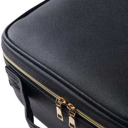 Professional High-capacity Multilayer Portable Travel Makeup Bag w/ LED Lighted Mirror