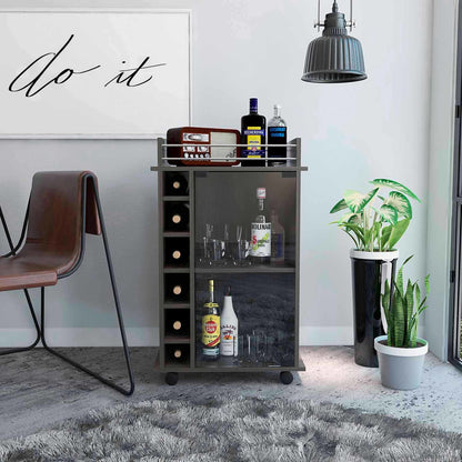 Wine Bar Cabinet White And Light Oak Wine Display Cabinet With Moving Casters